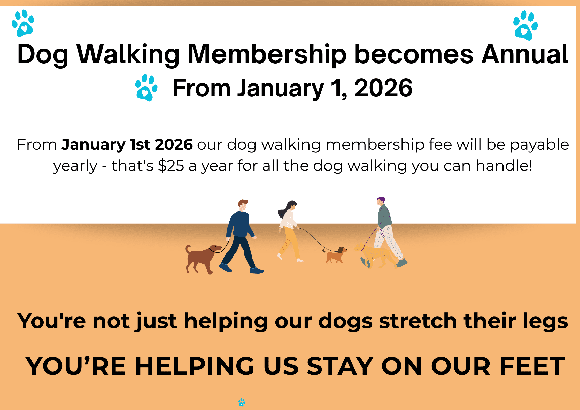 Poster - You're not just helping our dogs stretch their legs A4 (A2 (Landscape))-1 Poster - You're not just helping our dogs stretch their legs A4 (A2 (Landscape))-1